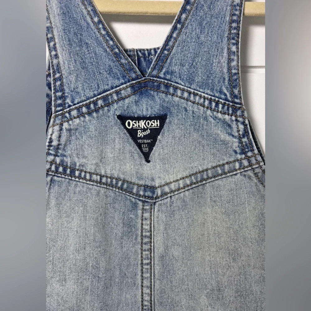 OSHKOSH B'gosh 4T Toddler Girls Overall‎ Faded Blue Jeans Vestbak